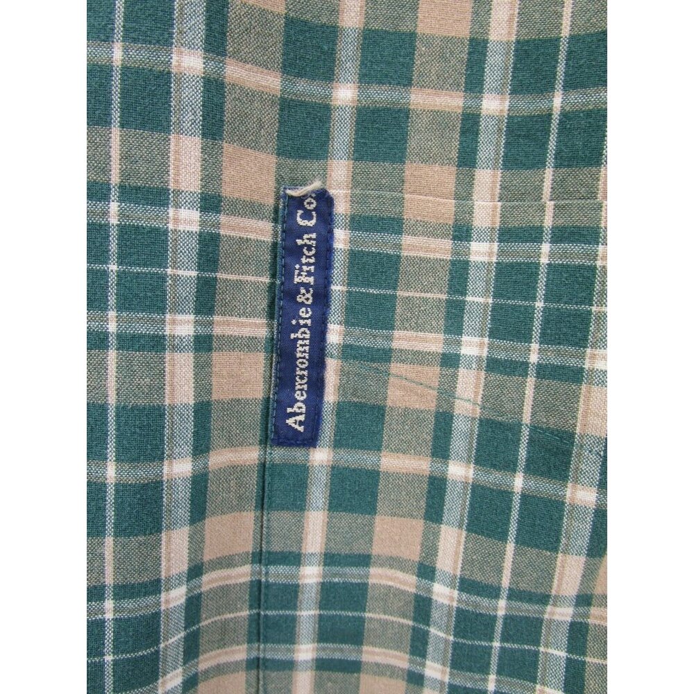 VINTAGE Abercrombie & Fitch Shirt Large Button Up Big Shirt Plaid 90s - Picture 6 of 10